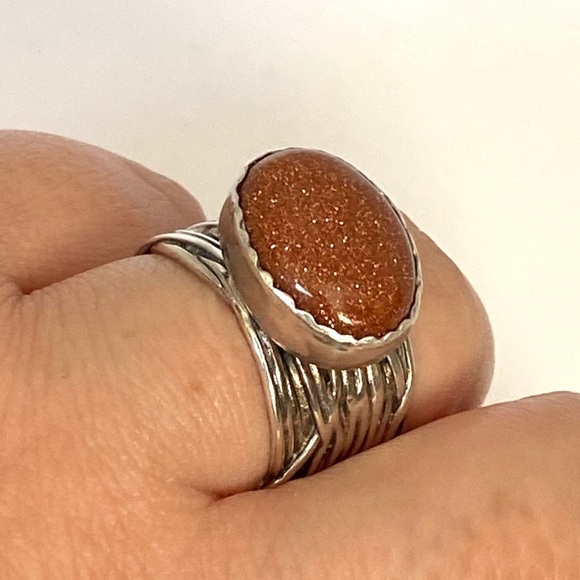 Silpada 925 Ring Goldstone size 8.25 Sterling - Picture 12 of 12